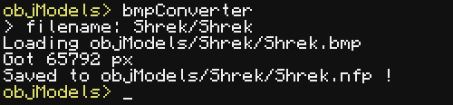 Converting .bmp to .nfp